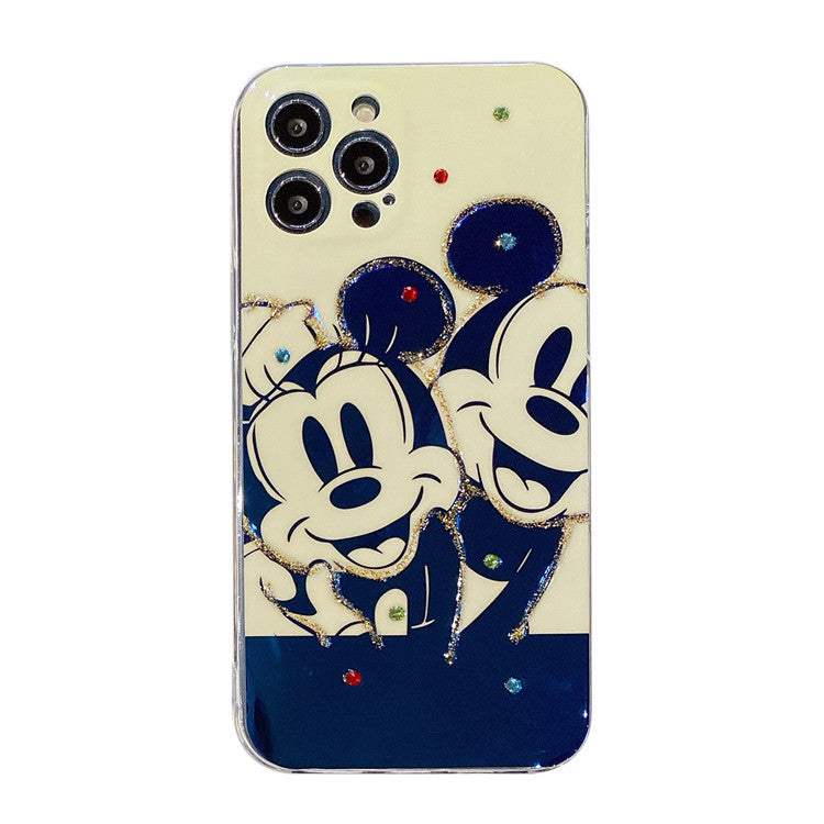 Blue light black-and-white Mickey iPhone case