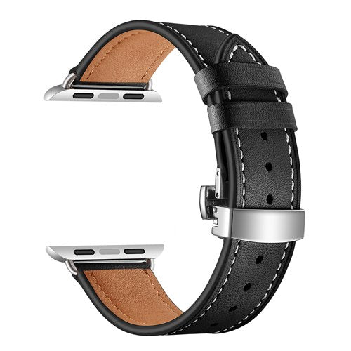 butterfly buckle leather for apple watch