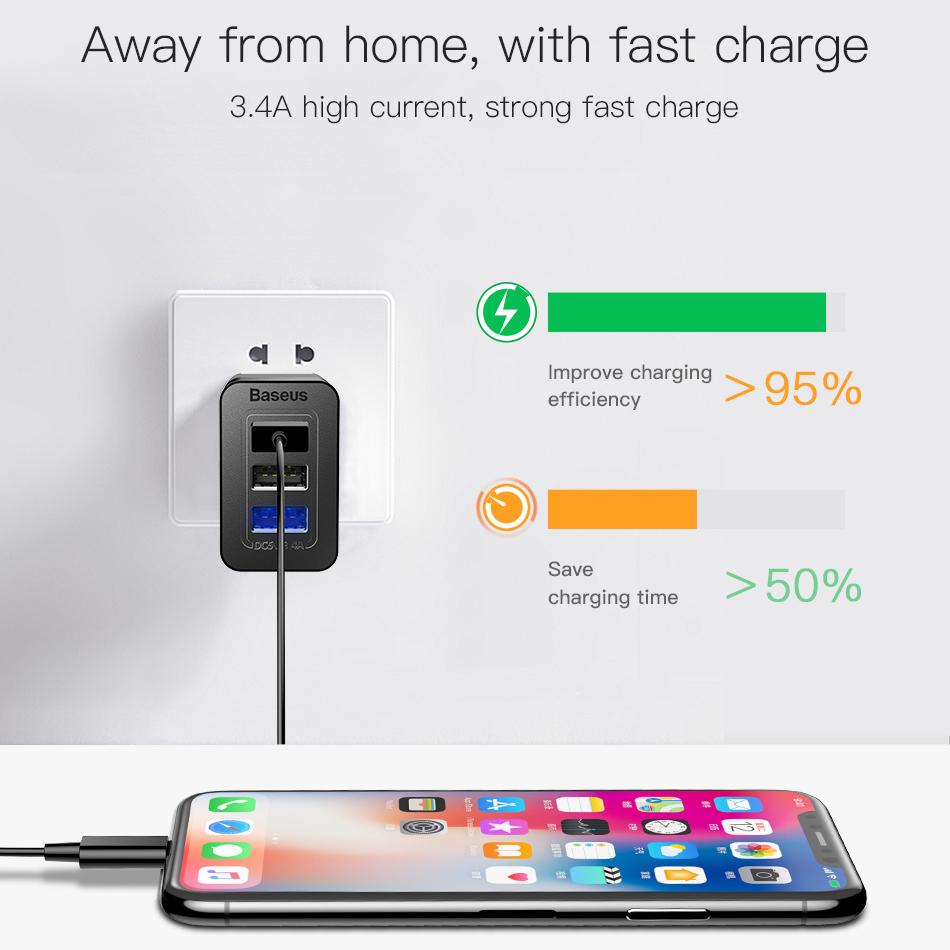 Baseus 3 Port USB Charger