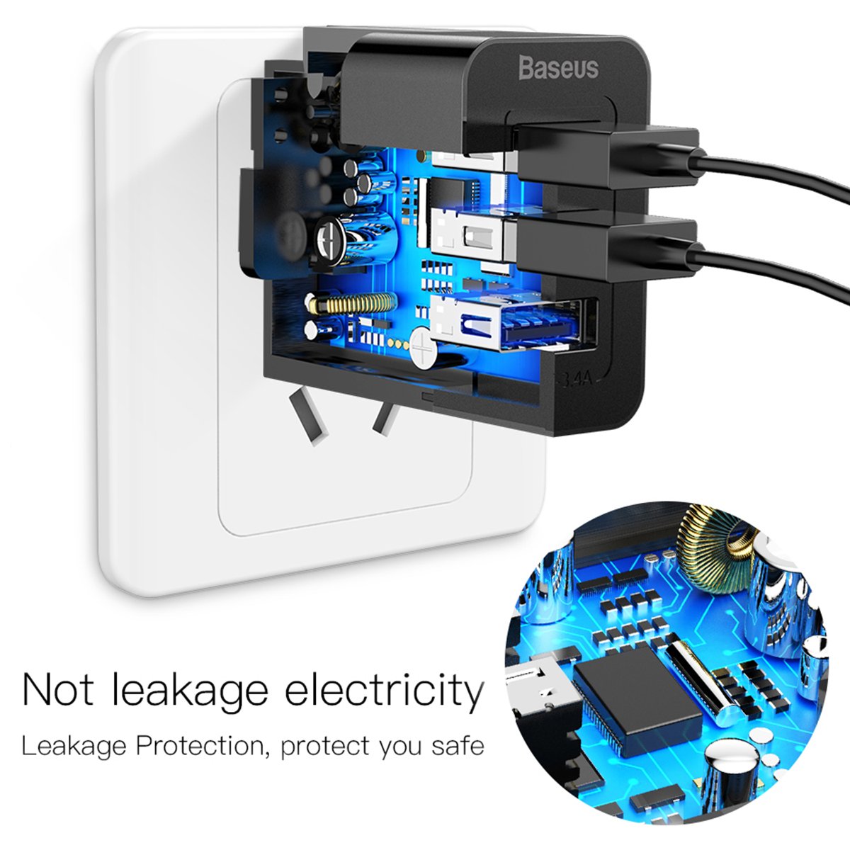 Baseus 3 Port USB Charger