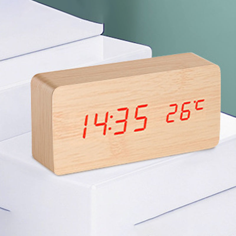 Creative Intelligent Led Wooden Clock
