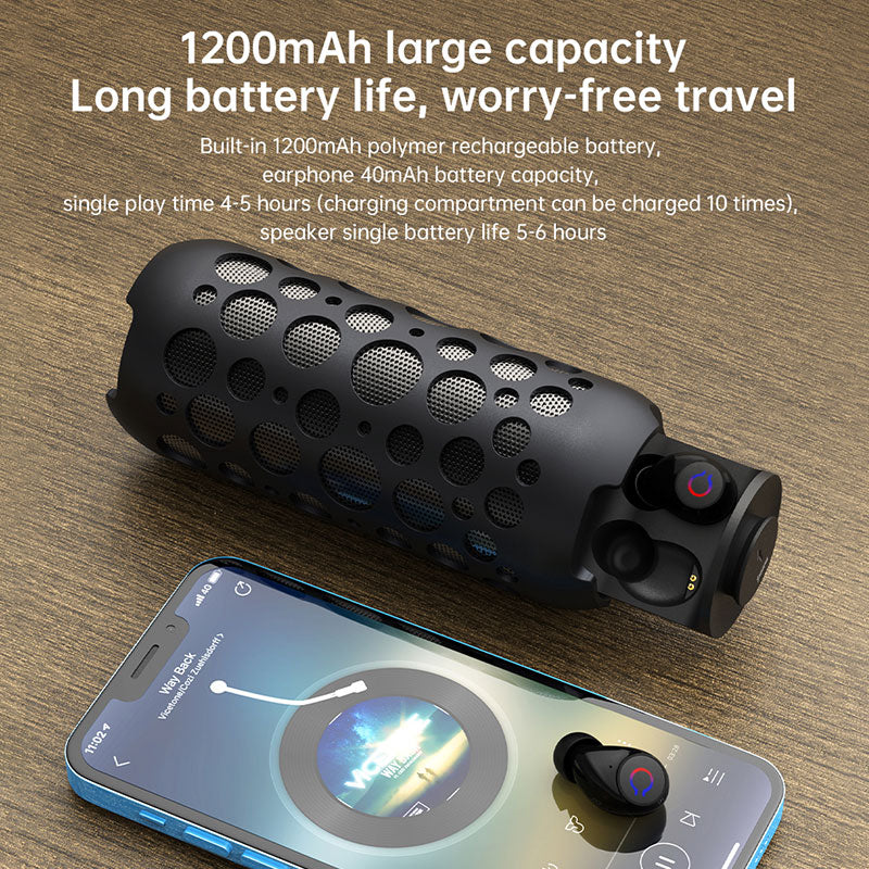 2 In 1 Speaker With Headset Bluetooth