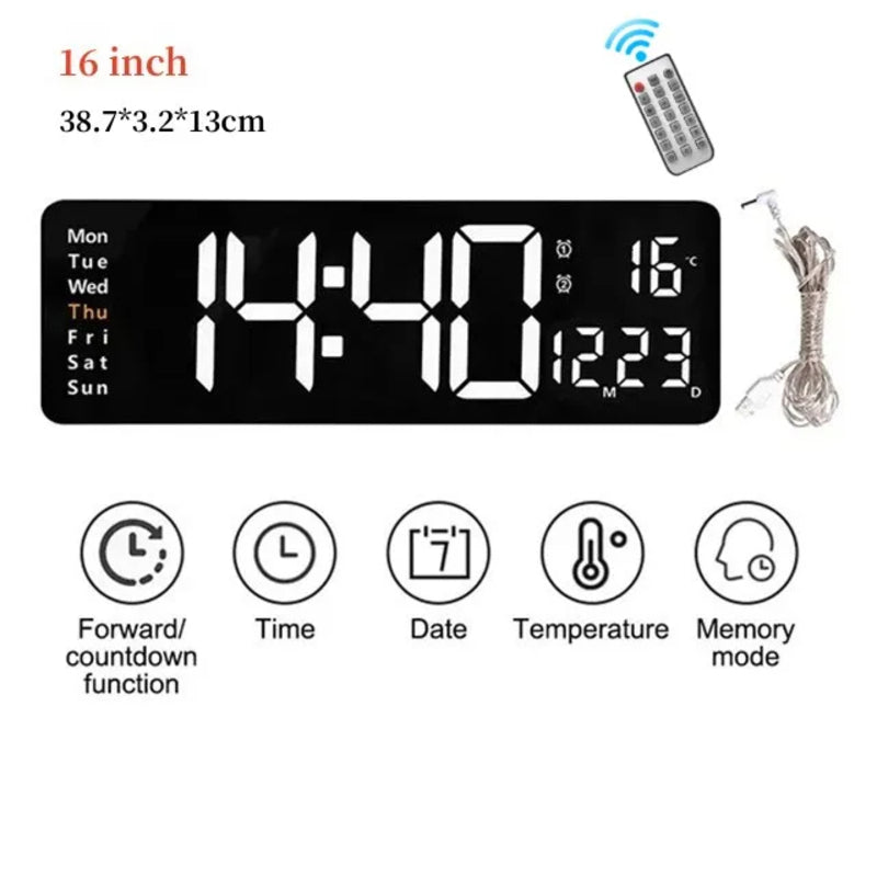 LED Wall Mounted Remote Wall Clock
