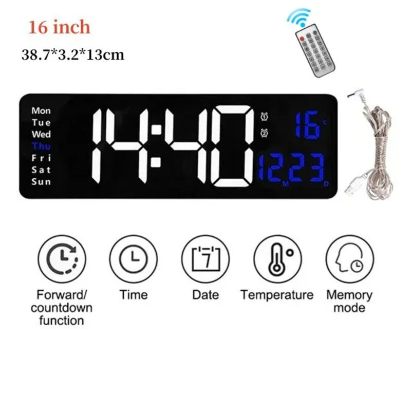 LED Wall Mounted Remote Wall Clock