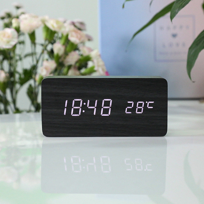 Creative Intelligent Led Wooden Clock
