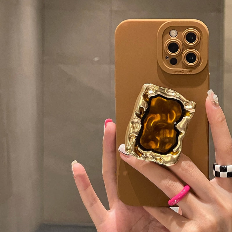 Ring Holder Stand Silicone Phone Case For iPhone