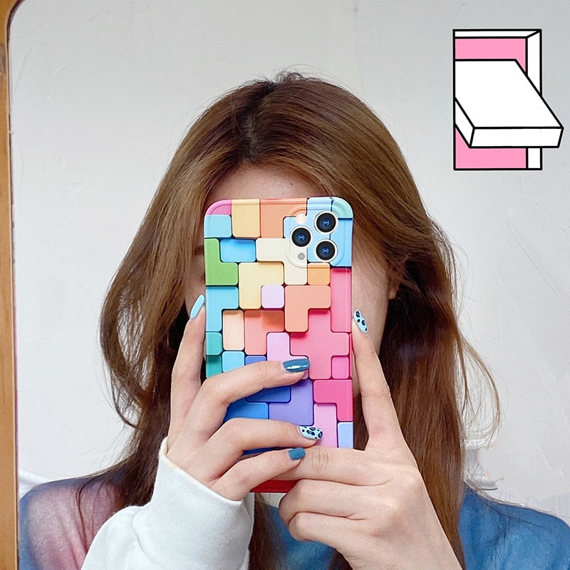 Colorful Block Phone Case For iphone