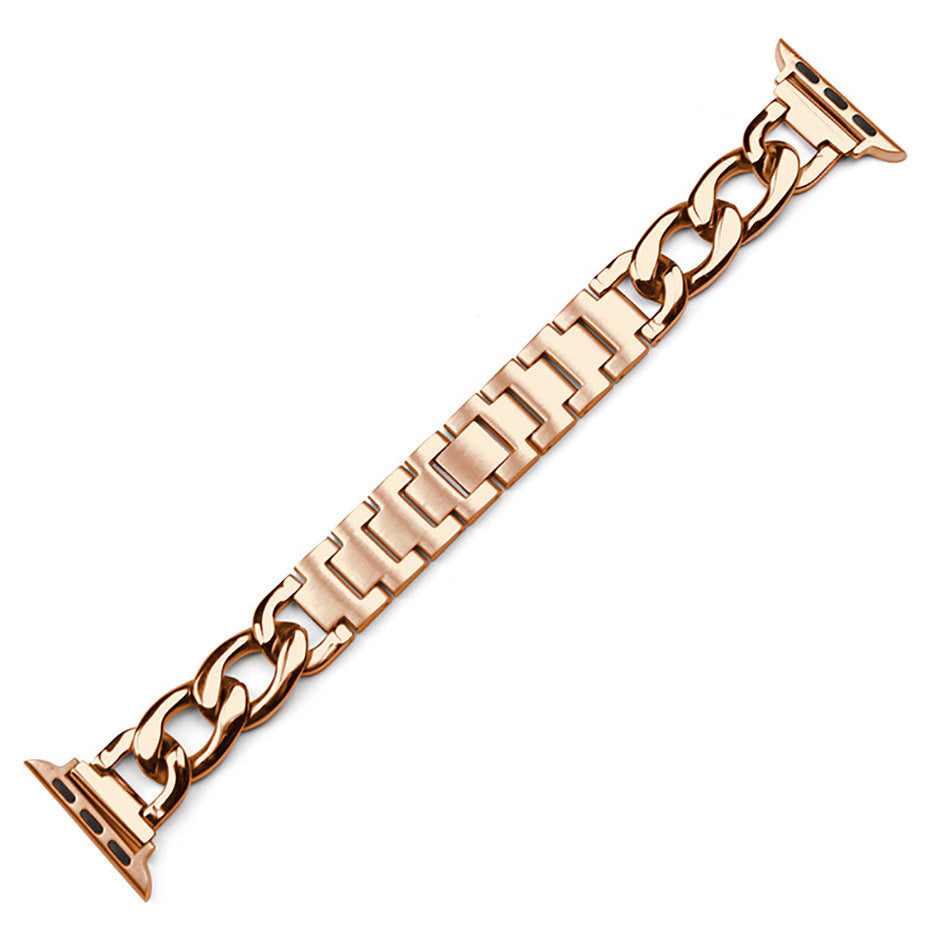Metal Single Row Chain Alloy Denim Chain Watch Band