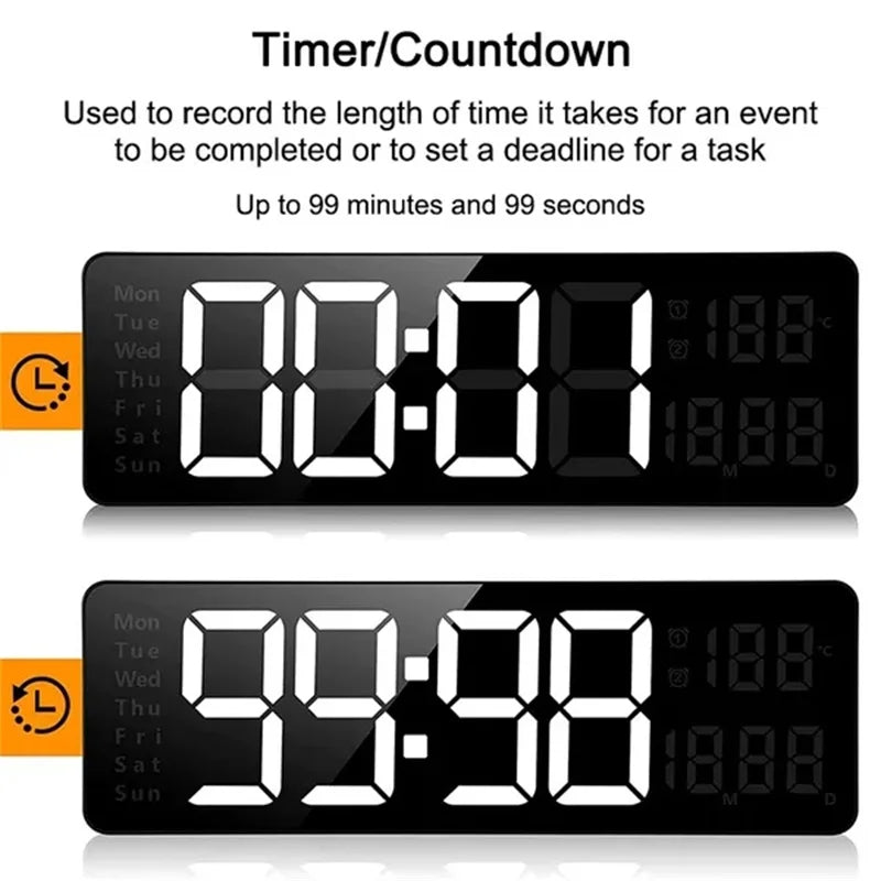 LED Wall Mounted Remote Wall Clock