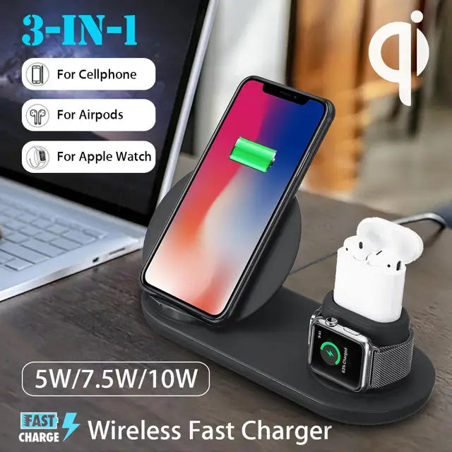 3 in1 10W Qi Wireless Charger