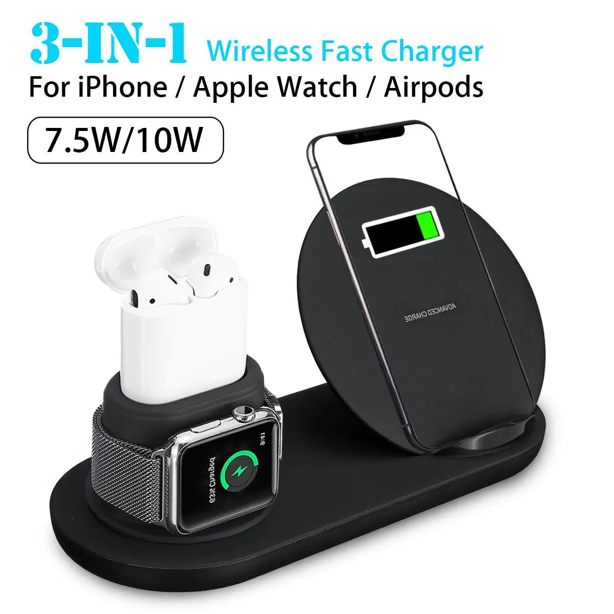 3 in1 10W Qi Wireless Charger