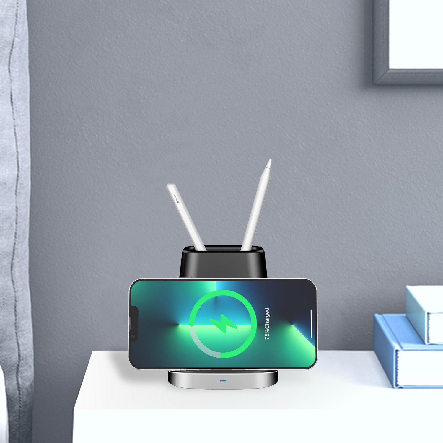 Pen Holder Wireless Charger For Apple Mobile Phone