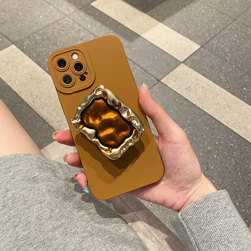 Ring Holder Stand Silicone Phone Case For iPhone