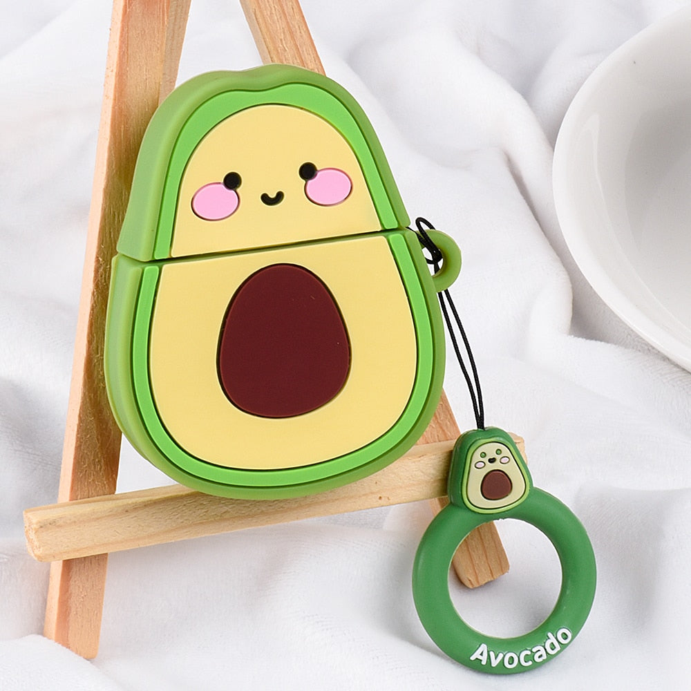 3D Avocado Pattern Silicone Case For Apple Airpods 2 1