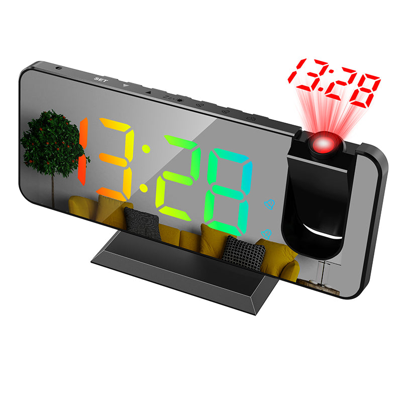 Large Screen Mirror Dual Alarm Clock