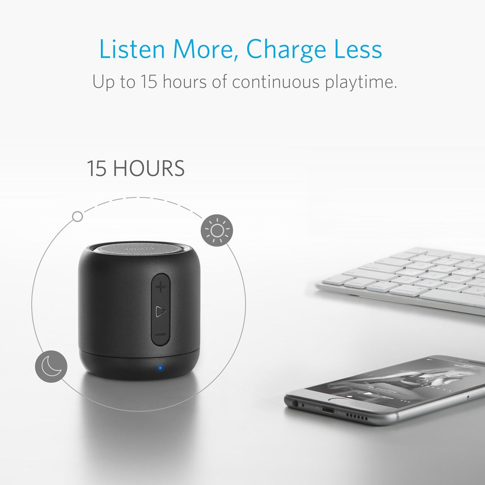 Super-Portable Bluetooth Speaker with 15-Hour Playtime