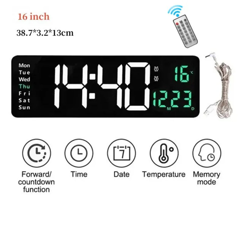 LED Wall Mounted Remote Wall Clock
