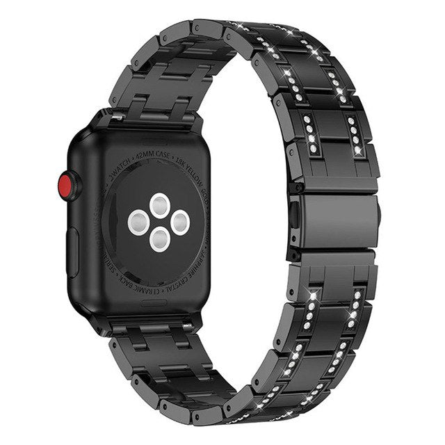 Glaring Diamond Stainless Steel Watchband