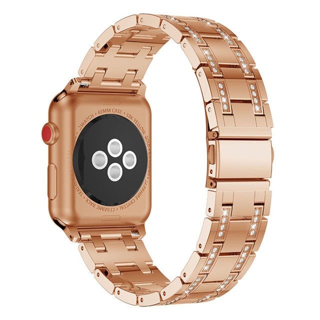 Glaring Diamond Stainless Steel Watchband