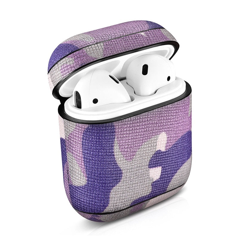Camouflage Leather Earphone Case