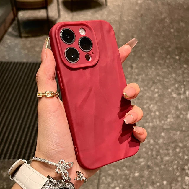 Fashion Silicone Fold Wrinkle Phone Case For iPhone