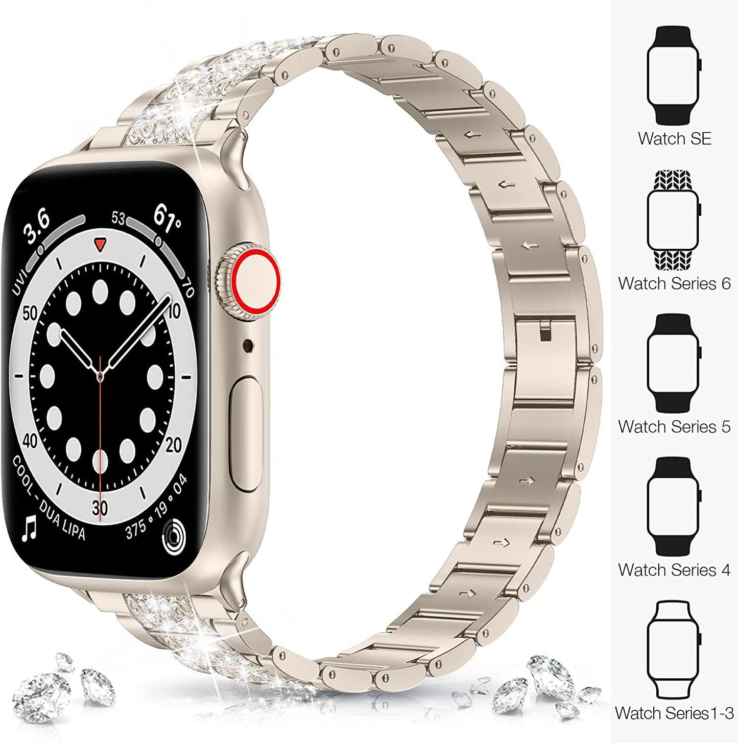 iwatch Watchband Three Beads Diamond