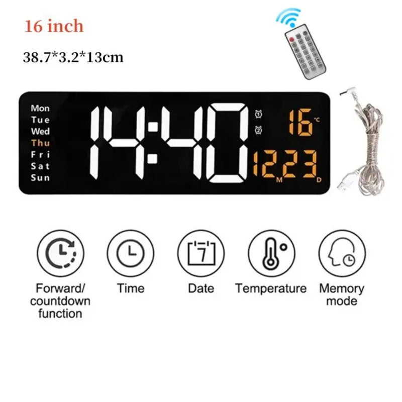 LED Wall Mounted Remote Wall Clock