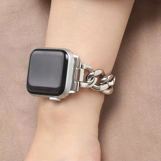 Metal Single Row Chain Alloy Denim Chain Watch Band