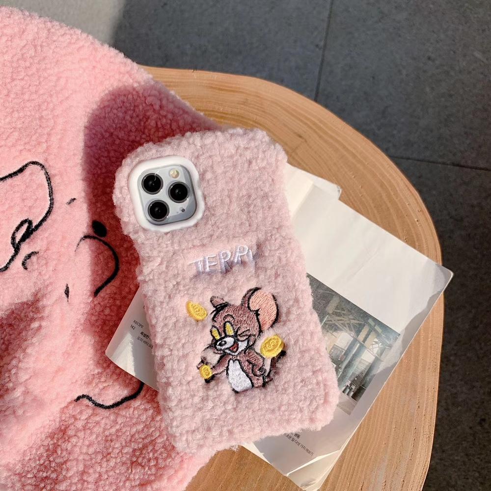Winter Warm Cute Wool Plush Phone Case For iPhone