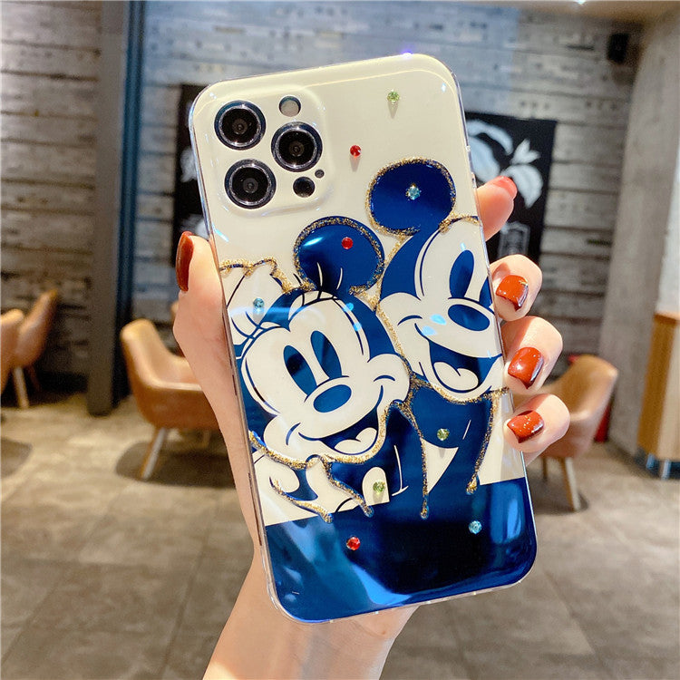 Blue light black-and-white Mickey iPhone case