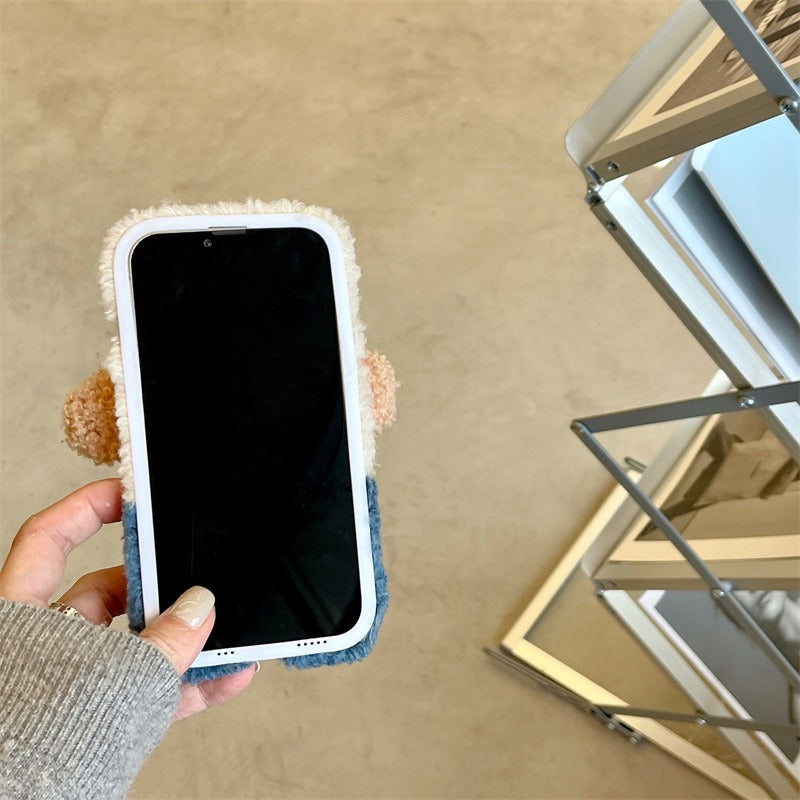 Winter Cute Plush Dog iPhone Phone Case
