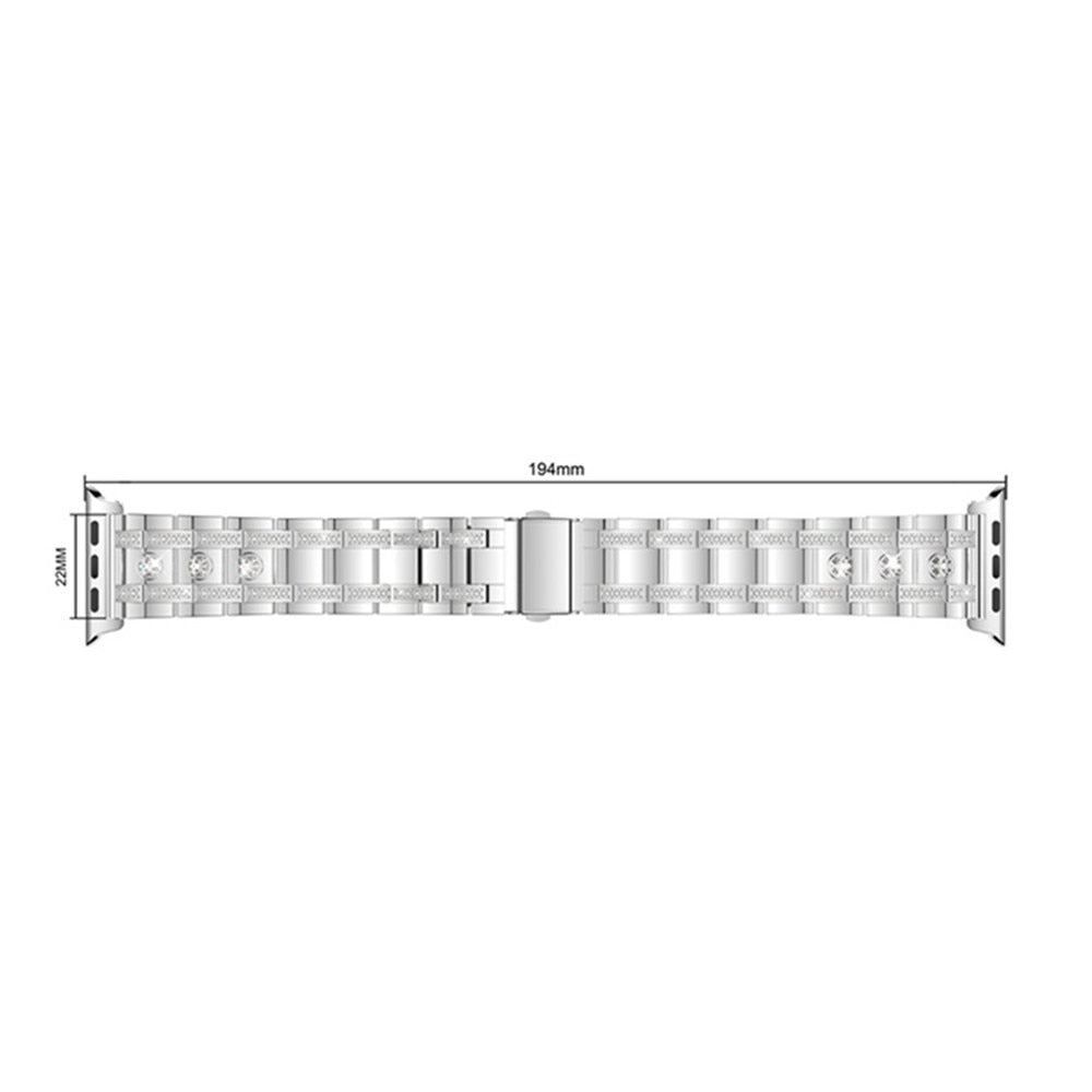 Glaring Diamond Stainless Steel Watchband