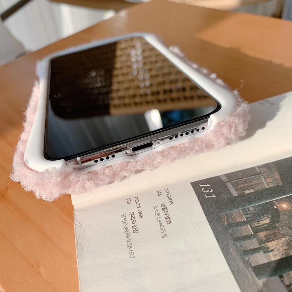 Winter Warm Cute Wool Plush Phone Case For iPhone