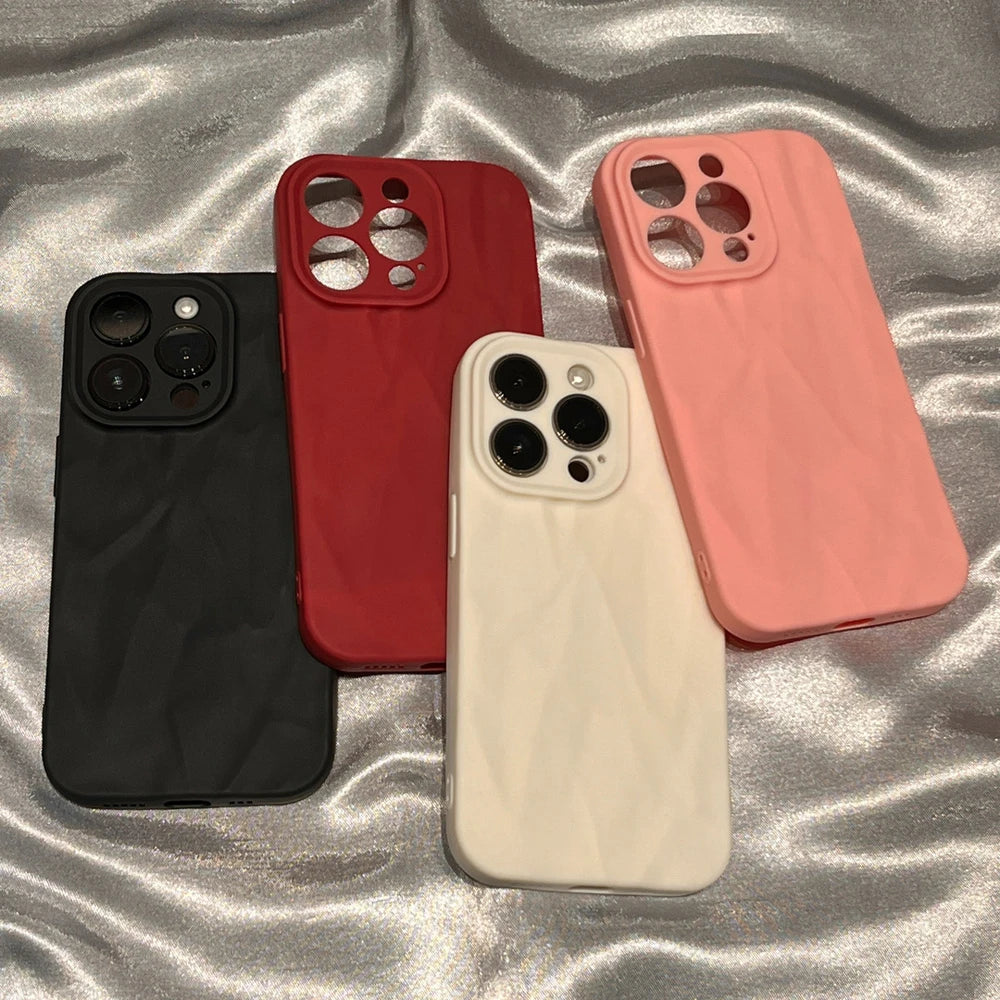 Fashion Silicone Fold Wrinkle Phone Case For iPhone