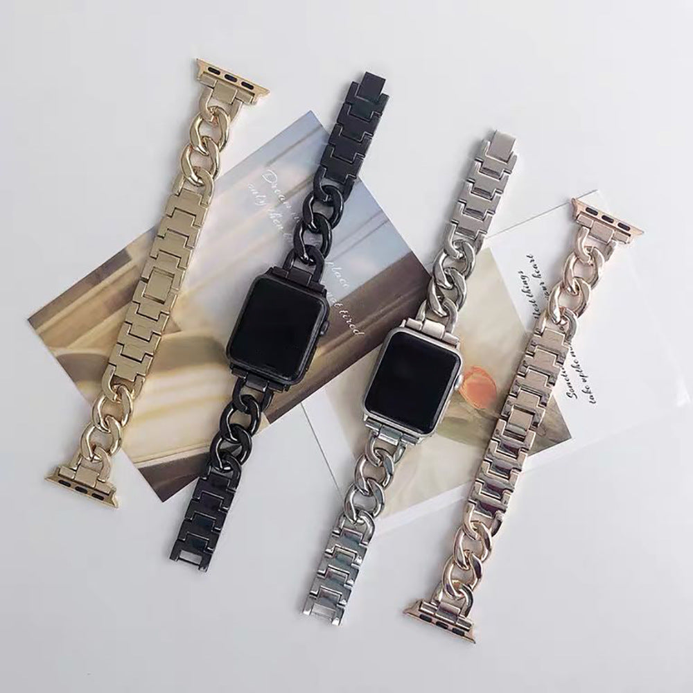 Metal Single Row Chain Alloy Denim Chain Watch Band