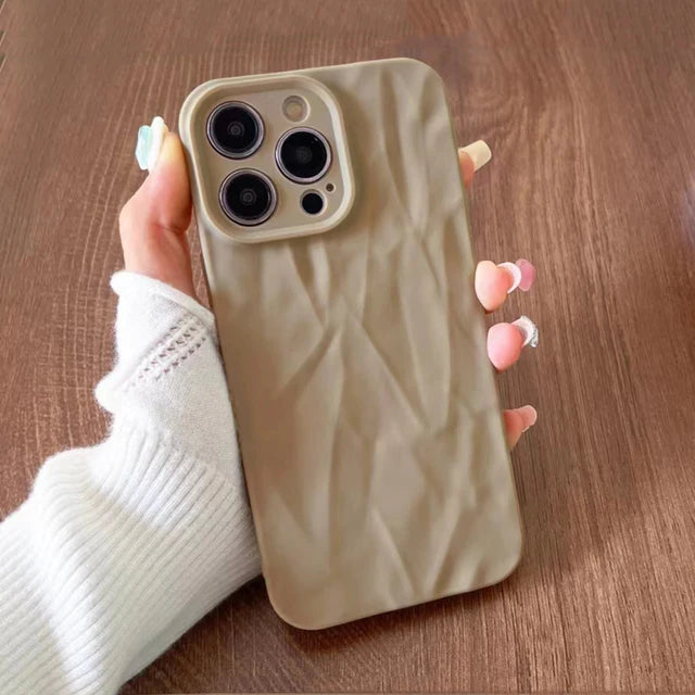 Fashion Silicone Fold Wrinkle Phone Case For iPhone