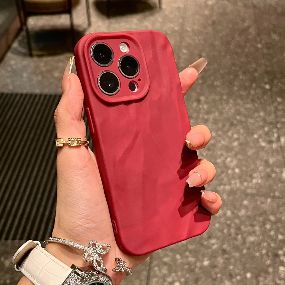 Fashion Silicone Fold Wrinkle Phone Case For iPhone