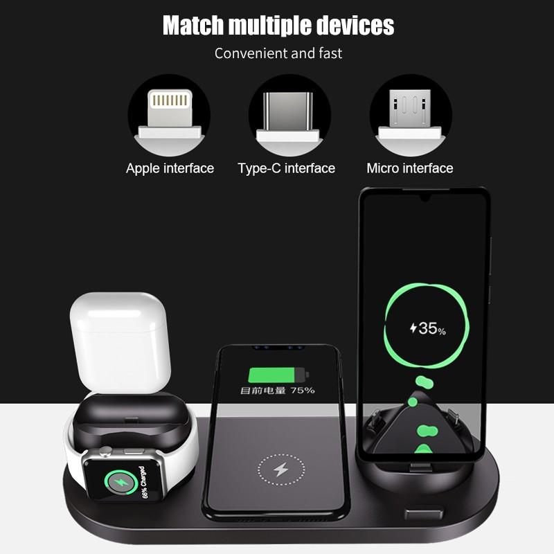 6 in 1 Wireless Charger Dock Station