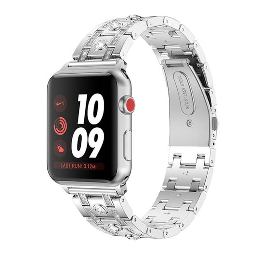 Glaring Diamond Stainless Steel Watchband
