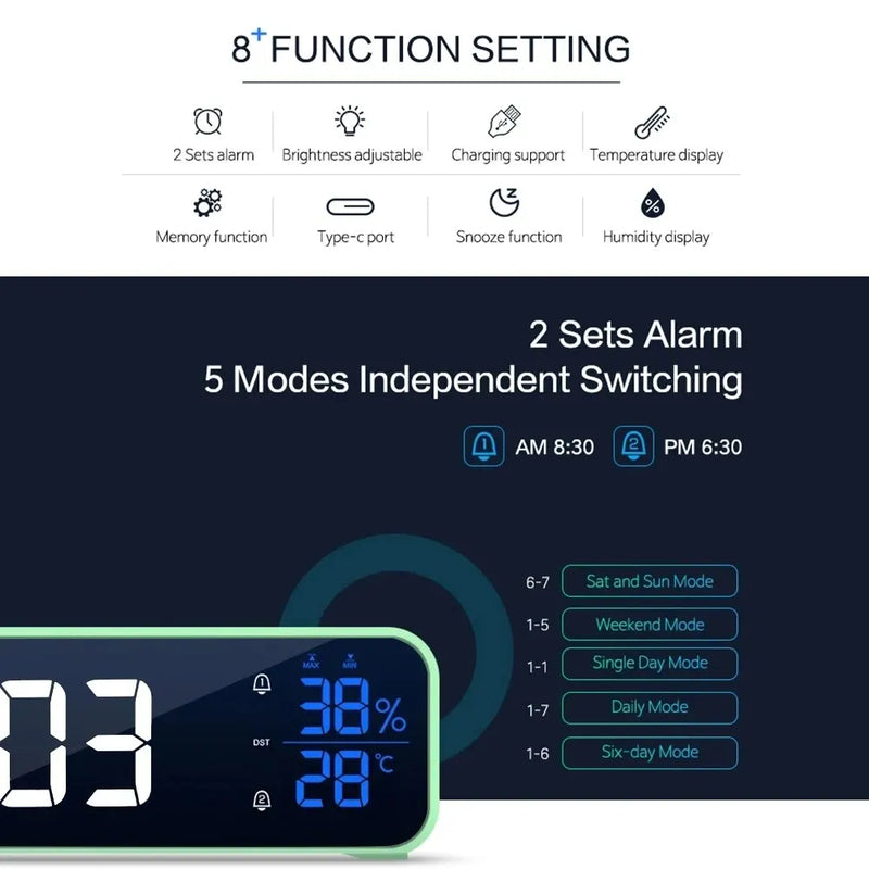 Music LED Digital Alarm Clock