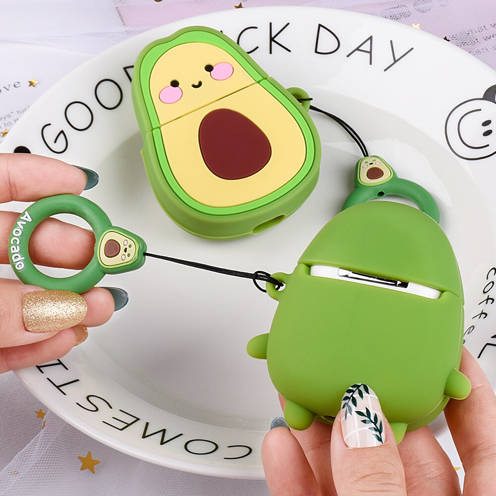 3D Avocado Pattern Silicone Case For Apple Airpods 2 1