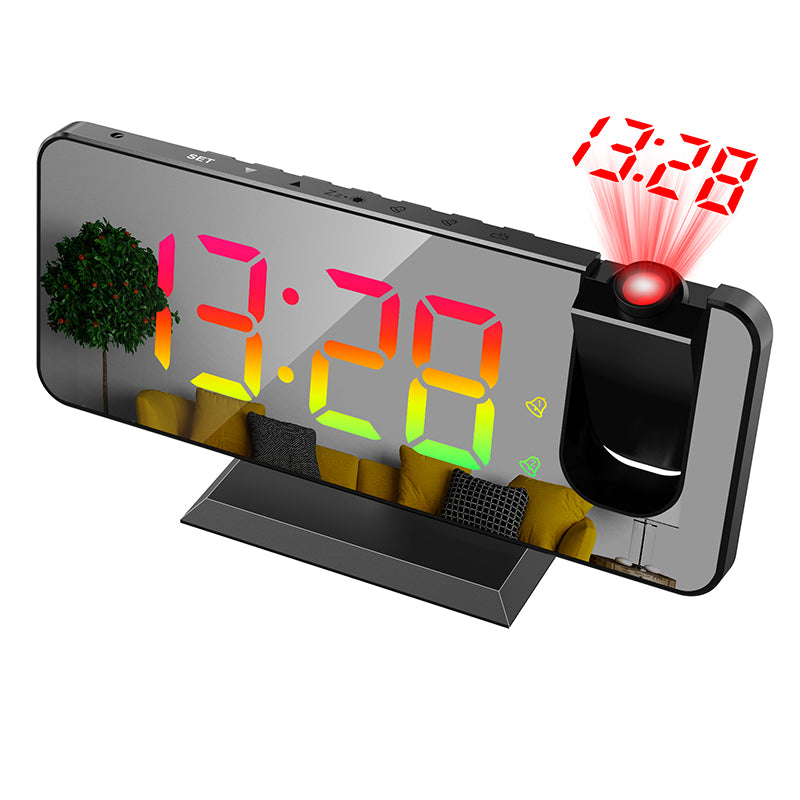 Large Screen Mirror Dual Alarm Clock