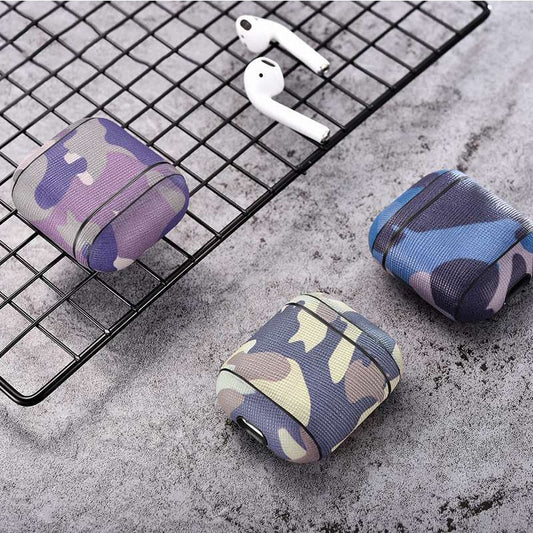 Camouflage Leather Earphone Case