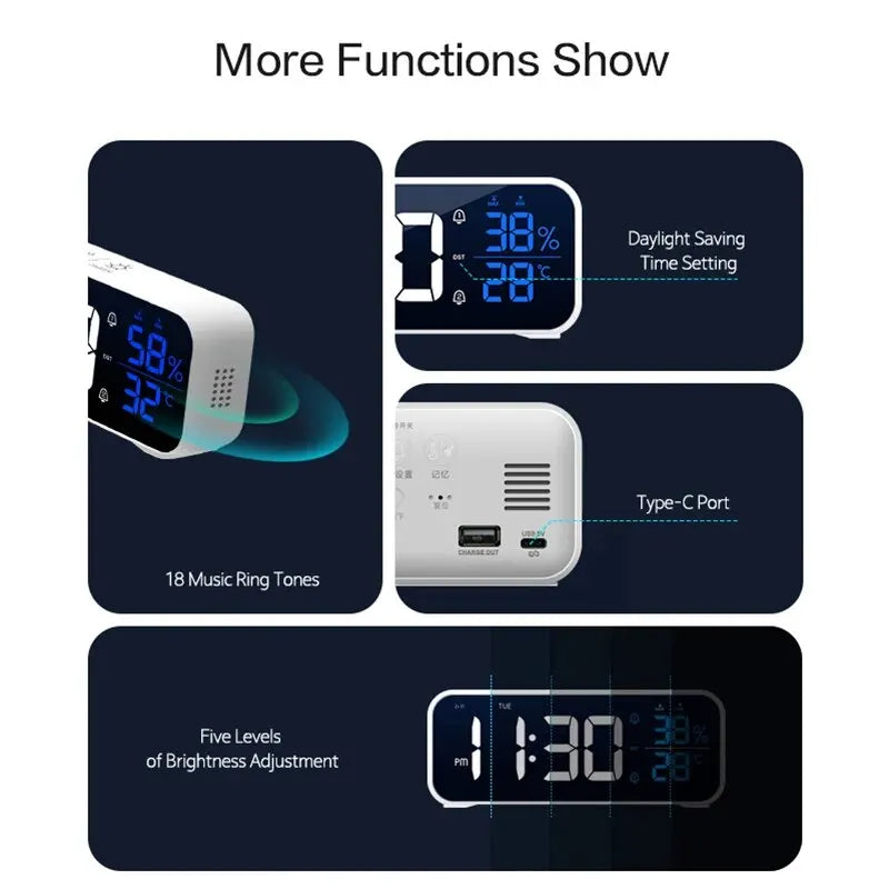 Music LED Digital Alarm Clock