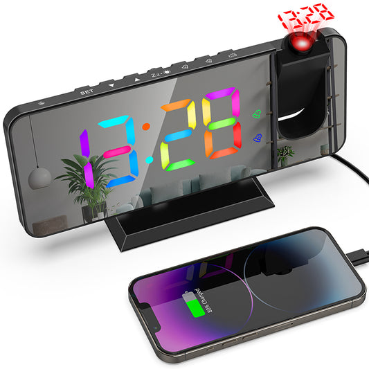 Large Screen Mirror Dual Alarm Clock