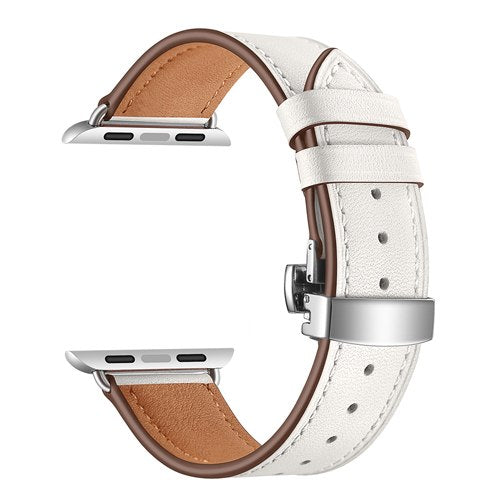 butterfly buckle leather for apple watch
