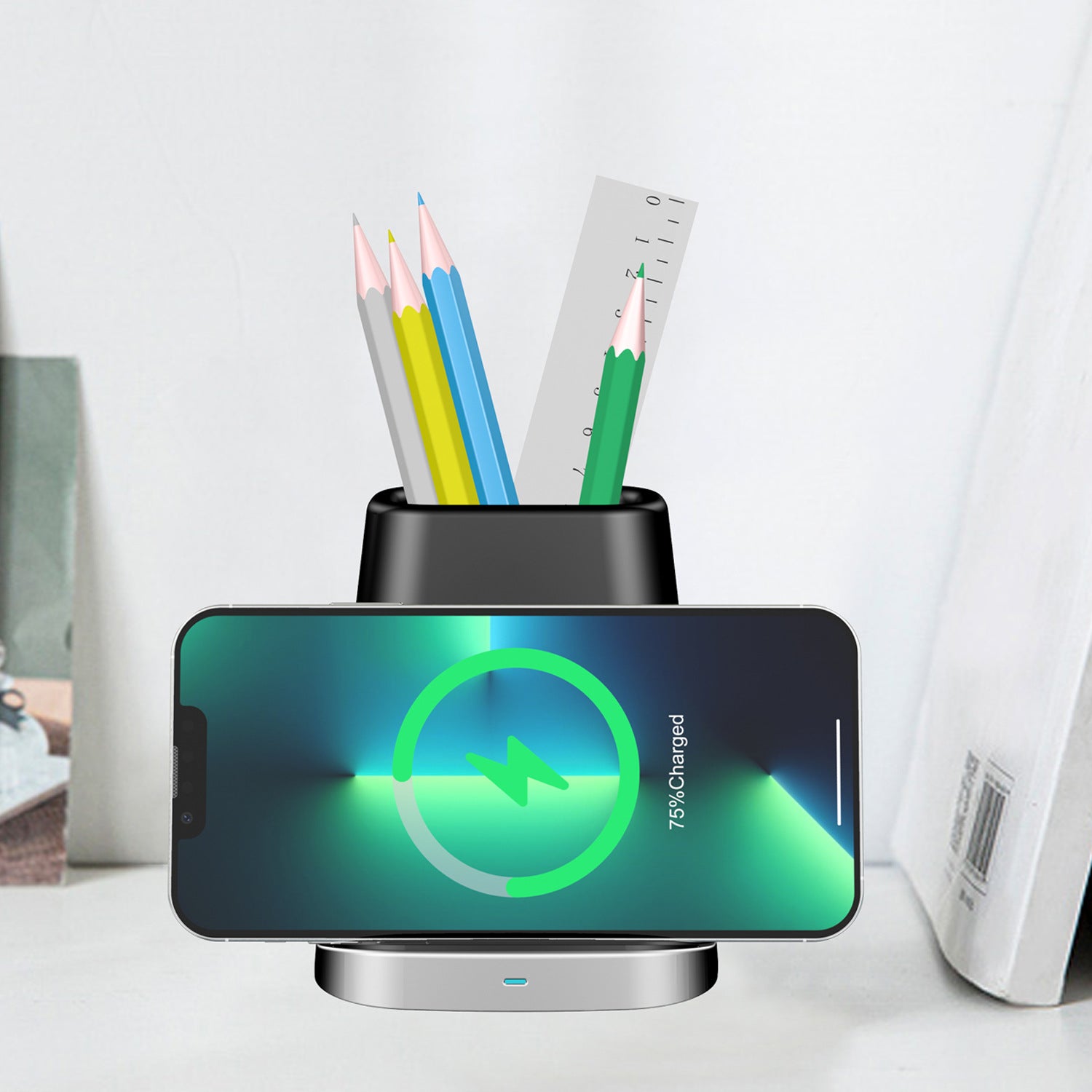 Pen Holder Wireless Charger For Apple Mobile Phone