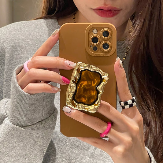 Ring Holder Stand Silicone Phone Case For iPhone
